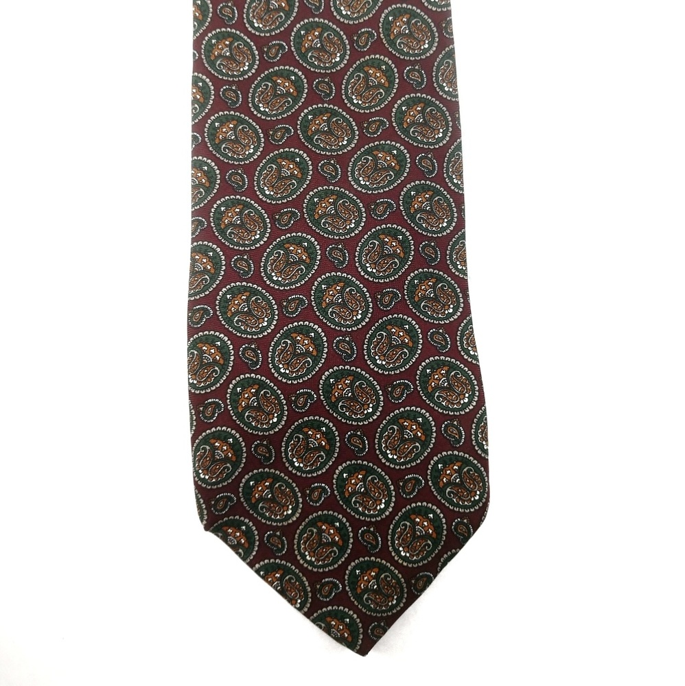 Windsor men's silk tie maroon, green, gold colors